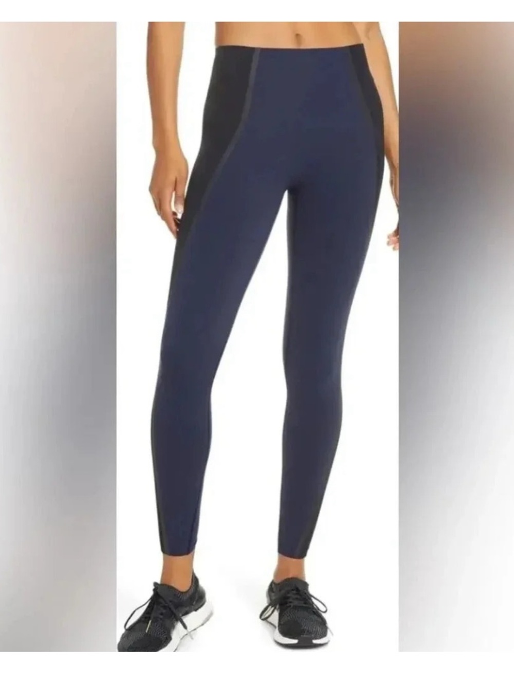 Spanx Black and Navy High-Waist Active Leggings NWOT